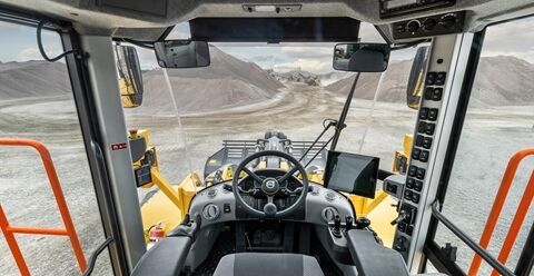 Wide view of the L350H cabin showing the superb visibility in action.