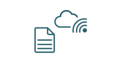 Icon of document with cloud connectivity above it
